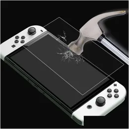 Cell Phone Screen Protectors Ab Glue 9H Tempered Glass Sn Protector For Switch Oled Switches Game Controller Film 0.3M X0908F Drop D Dha6Q