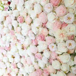 Венки декоративные цветы венки Spr 4ft*8ft Blush Pink Wedding Rose Roll Up Flower Wall Fanprop Artificial Table Centerpree Arrange Arrange Arrange Arrange