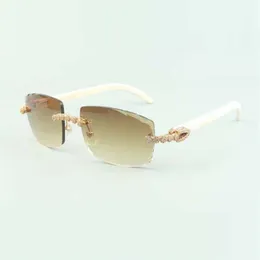 2022 Bouquet Diamond Sunglasses 3524015 with Natural white buffs glasses and cut Lens 3 0 Thickness334u