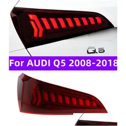 車のテールライトはQ5のテールライトLED 2008-20 18 TaillightsリアDRL移動ターンシグナルブレーキフォグランプアセンブリドロップデリバリーDHSSX