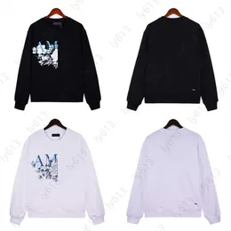 Mens Sweatshirt Erkekler Uzun Kollu Külot Hoodie Designer Sweater 23 Erken Sonbahar Yüksek Sokak Hipster Pamuklu Çiçek Mektup Baskılı Uzun Kollu Yuvarlak Boyun Te Sweatshirt