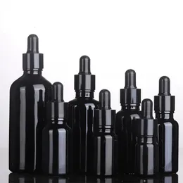 10pcslot 10ml 15ml 30ml 50ml 유리 검은 드롭퍼 병 향수 군대를위한 에센셜 오일 231222