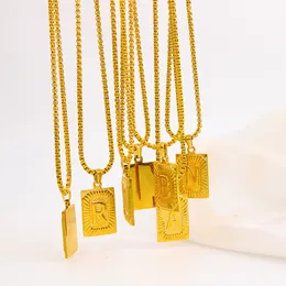 Lettera A-Z Collana a sospensione oro per uomini e donne in acciaio inossidabile Cuban Cuban con coppia iniziale di alta qualità Neckchain