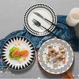 لوحات Nordic Ceramic Sedgert Plate Service 8 بوصات الإفطار خبز الكعكة الصحن المنزل مطعم الحزب الأدوات المائدة أطباق سلطة أطباق السلطة