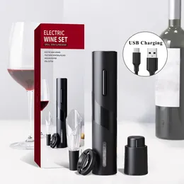 Abridores de vinho tinto elétrico Corkscrew automático para acessórios de cozinha de cortadores de papel alumínio abridor de garrafas 231221