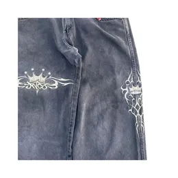 JNCO Jeans Mens Harajuku Retro Hip Hop Skull Embroidered