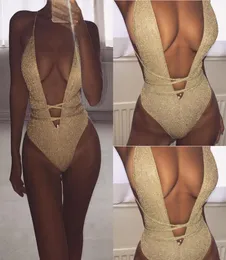 2019 Sexy Women Women Higwear Halter One Piece Push Up Swimsuit Bangage One Piece Swimwear Swimsuit6728616