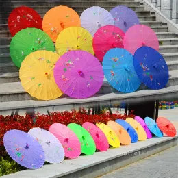 Home Adults Chinese Handmade Fabric Umbrella Fashion Travel Candy Color Oriental Parasol Umbrellas Wedding Party Decoration Tools ZC1260 ZZ