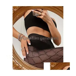 Designer Strumpor Home Textile Letter G L C F Sexig mesh Långa kvinnor Delikat kvinnor Tights Net Strumpa Ladies Wedding Party Drop Deli Dh0SX