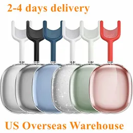 Para Airpods Max fones de ouvido bluetooth Acessórios para fone de ouvido Transparente TPU Sólido Silicone Capa protetora à prova d'água AirPod Maxs Fones de ouvido Capa para fone de ouvido Caso