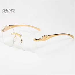 2017 Brand Sonnenbrille Cat Eye Buffalo Horngläser Gold Silber Rahmen Brille Klare Linsen Vintage Herren Designer Sonnenbrille Wit195k