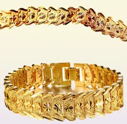 Persönlichkeit Charme Armbänder 18k Gold Weizengelenk Link Kette Puppenpunk -Schmuck für Männer Frauen Kubanische Armband Accessorie3794719