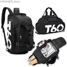 야외 가방 T60 방수 체육관 스포츠 가방 남성 여성 Molle Fitness Training Backpacks 다기능 여행 Bolsa Shoulder Handbagsl231222