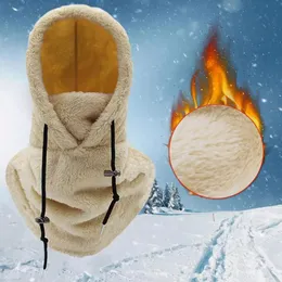 Alto lã polar Balaclava Bapa de ciclismo ao ar livre de esqui de inverno para homens máscara de face máscara capô gorena Mulheres luxuosas chapéu quente 231221