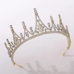 Oro Silver Color Baroque Style Shining Crystal Tiara e Crowns de Noiva Royal Princess Diadema Bridal Wedding Hair Accessori1348L1348L