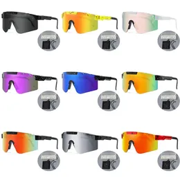 여름 새로운 17 가지 색상 오리지널 구덩이 바이퍼 스포츠 Google TR90 남성용 편광 선글라스/여성 야외 바람 방전 안경 100% UV 미러링 렌즈 선물