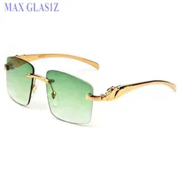2017 Gold Silver Frame Glasses Designers Sunglasses Retro Vintage Rimless Green Black Brown Mirror Lens com Original3098