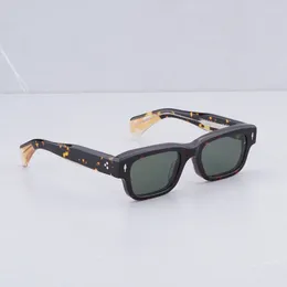 Solglasögon för män vintage acetat lyxdesigner kvinnor occhiali da sole uomo jeff blå glasögon