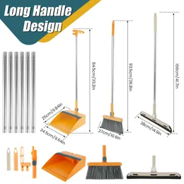 Ferramenta de limpeza de 3pcs Conjunto de vassouras de 180 ° Rotativo dobrável Dustpan Squeegee Floor Ferramentas de cozinha de coletor de lixo para varrer 231221