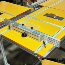 Professionelle Handwerkzeugsätze 820 mm Routertischzaun Aluminium mit Staubanschluss Verbindung T-Tracks Schieberieklassen Gehrer-Gauge-Anschluss DH5EV