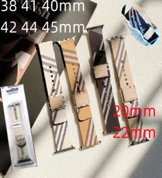 Saat Band Iwatch için Kayış Iwatch 7 SE 6 2 3 4 5 Seri 41mm 45mm 45mm 45mm bağlantı zinciri bileklik ekose deri akıllı kayışlar 45 38 44mm moda tasarımcısı kadınlar erkek bilezik1640457