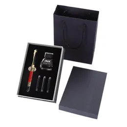 1pcs Metal Faucet Pen +3 чернильные палочки +1 бутылка для чернил с подарочной коробкой и сумкой подарочная ручка набор пера офиса