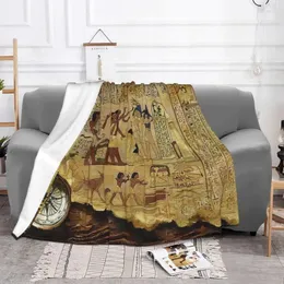 毛布古代エジプト文明毛布フリースプリントアフリカの漫画ベッドのための屋外ベッドスプレッドのための通気性のあるソフトスロー
