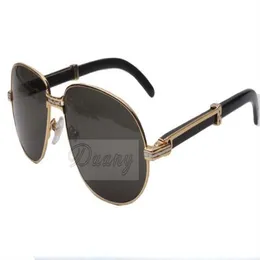 Outlet di fabbrica Nuovi occhiali da sole a corno nero naturale 566 occhiali squisiti occhiali da sole Metal Frame dimensione 61-16-140mm; Alla moda 235t
