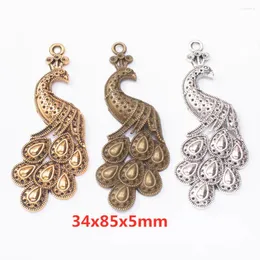 Charms 5PCS Zinc Alloy Animal Peacock Pendant DIY Making Supplies For Jewelry Components Finding 8409