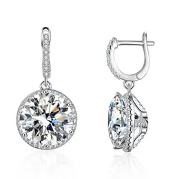 Passed Tester Women New Trendy 925 Sterling Silver 5ct Big Round Moissanite Diamond Earrings 친구를위한 좋은 선물