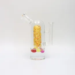 8inch Glass Bong Percolator Hookah Yellow Duck Water Pipe Beautiful 14mm Female Joint with Bowl