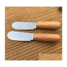 Strumenti di formaggio coltello burro in acciaio inossidabile con manico in legno spata dessert inceppamento strumento per la colazione della colazione rh6604 drop consegna casa garde dhqd6