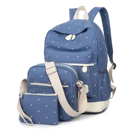 Väskor 3st/ställ in kvinnor ryggsäck skolväskor stjärna utskrift söta ryggsäckar med björn för tonåringar flickor resväska ryggsäckar mochila