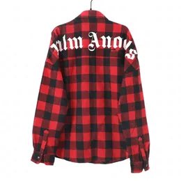 Palms palm ängel pa mäns jackor mode mens kvinnor jacka pläd mönster vintage lös långärmad mans hip hop höst varsity casual varma klädänglar www www