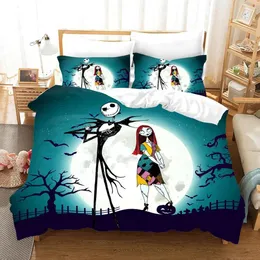 Ställer in mardrömmen före jul 3D Pumpkin Beauty Bedding Set Printed Cartoon Däcke Cover Set Queen King Twin Dropshipping Custom 2