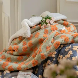 مدينة النسيج Ins Nordic Air Condition Cover Luxury Cover Pray Bleant Velvet Jacquard Comfort Blanket Home Bedspreed 231221