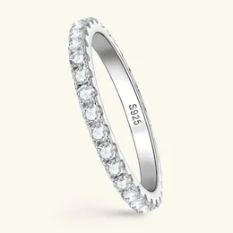 ANZIW Full Bands 2MM مع شهادة 925 Sterling Silver Rings للنساء هدايا مجوهرات الزفاف شاملة 231221