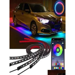 Decorative Lights 100W 5050 Smd Led Ip68 Waterproof Car Underbody Light Lamp Rgb Underglow Flexible Strip Voice App Control7438548 Dro Dh6Is