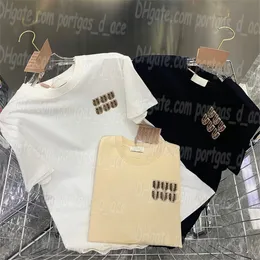 Designer de luxo mulheres camisetas tampas contraste camisetas de cor camisas de strass letra de manga curta camisas de manga curta
