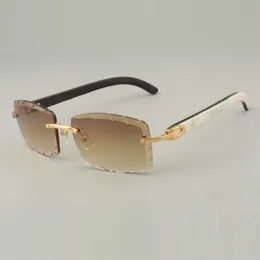 Buffs sunglass 8100915 with natural mixed horn snd engraved colors and clear cut lenses 56mm174M