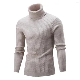 Herrtröjor Slim Turtleneck tröja Autumn Winter Warm Knitting Pullovers Långärmad rullning av stickkläder Män Jumper Fit Tops A50