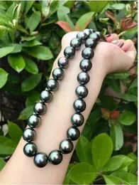 18Inch Luster 910mmreal Natural Tahitian Black Pearl Necklace 231221