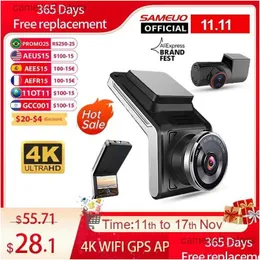 Car DVR Car DVRS Sameuo U2000 Dash Cam الأمامي والخلفي 4K 2160P 2 Camera DVR DASHCAM Recorder Night Dise