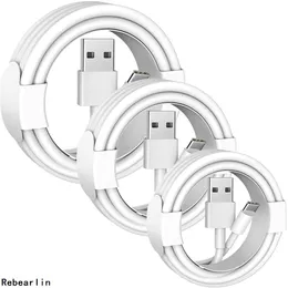 Höghastighet USB -kabel Fast Micro USB Type C laddningskablar 1M Hög kvalitet för Samsung S22 S23 S24 Xiaomi Huawei Android -telefon 1M 3ft
