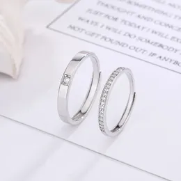 Anéis de casamento S925 Sterling Silver Ring Par de casal Ring Ring Men e Wedding Feminino Ring Light Light Luxury Fine Fine Diamond 231222