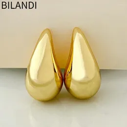 Bolzenohrringe Bilandi moderner Schmuck Vintage Gold Farbe Dome Teardrop für Frauen Mädchen 3 Größe Option Feines Accessoires