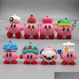 Outros acessórios de desenho animado Figura Kawaii Kirby estrela diferentes formas PVC Modelo Toys Boys e meninas Presentes de aniversário para amigos ou crianças DHRBC