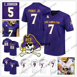 JAM ECU East Carolina Pirates #5 Chris Johnson Gardner Minshew II 7 Zay Jones Darius Pinnix Jr. 9 David Garrard Purple Bianco Black Jersey