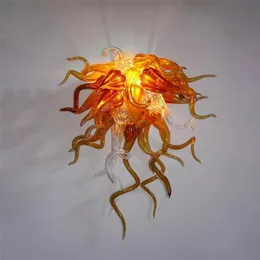 Lâmpadas Tiffany Luxury Murano Glass Wall Lamp Flor Flor Amber Art Lâmpadas Lâmpadas LEDs de LED para Decoração Criativa do Corredor 20x28 Inc