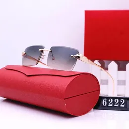 Rechteckdesignerin Sonnenbrille Gläser Herren Carter Brillen Frauen Mode Eco Frameless Eyewear Square UV400 Heatwave Pink Brille337b
